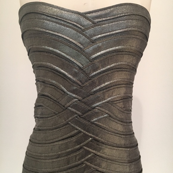 BCBG Gunmetal Bandage Dress - Picture 4 of 8